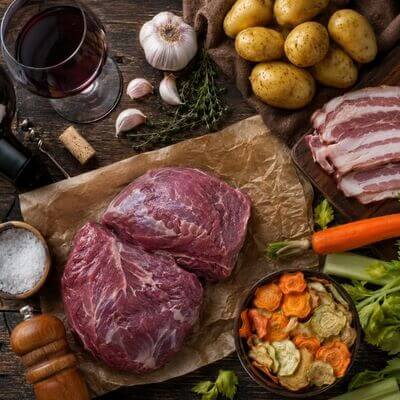 red vine-braised beef cheeks